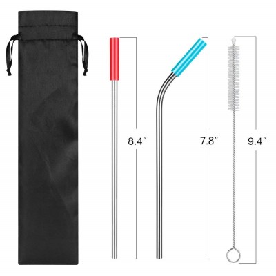 Hot sell ss 304 straw with silicone can do colorful drinking bottle straw packaging box