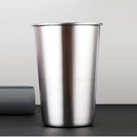 Set of 5pcs 18/8 Stainless Steel Pint Cup For Beer 16OZ