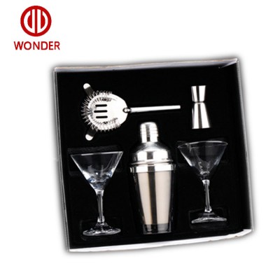 2017 Wonder New Product Bar Tool Mixer Stainless Steel Cocktail Shaker Set with 5 pcs