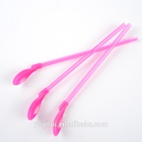 Plastic drinking straws with spoon